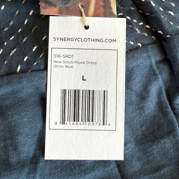 NWT! Synergy Rice Stitch Moxie Dress in Orion Blue Size Large - Picture 4 of 6